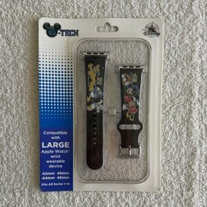 Disney D-Tech Black Apple Watch Band with Colorful Characters